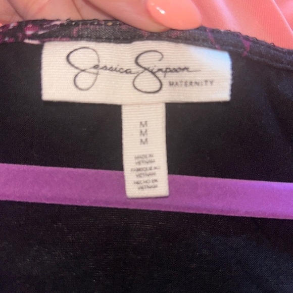 Jessica Simpson maternity Black Sheath Dress Long Sleeve Scoop Neck - Picture 3 of 5